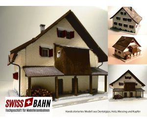 Doppelhaus Wiesen H0 (Schweiz) aus Dentalgips - Ansicht 1