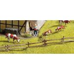 NOCH 13010 Rundholzzaun Holz, handbemalt H0