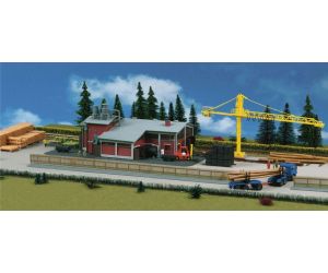 Kibri 39816 Sägewerk mit Kran, Schwellensäge und Inneneinrichtung