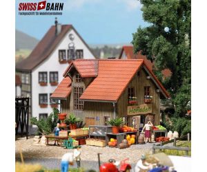 BUSCH 1512 Hofladen auf dem Land - Echtholz Bausatz H0 - Ansicht 1