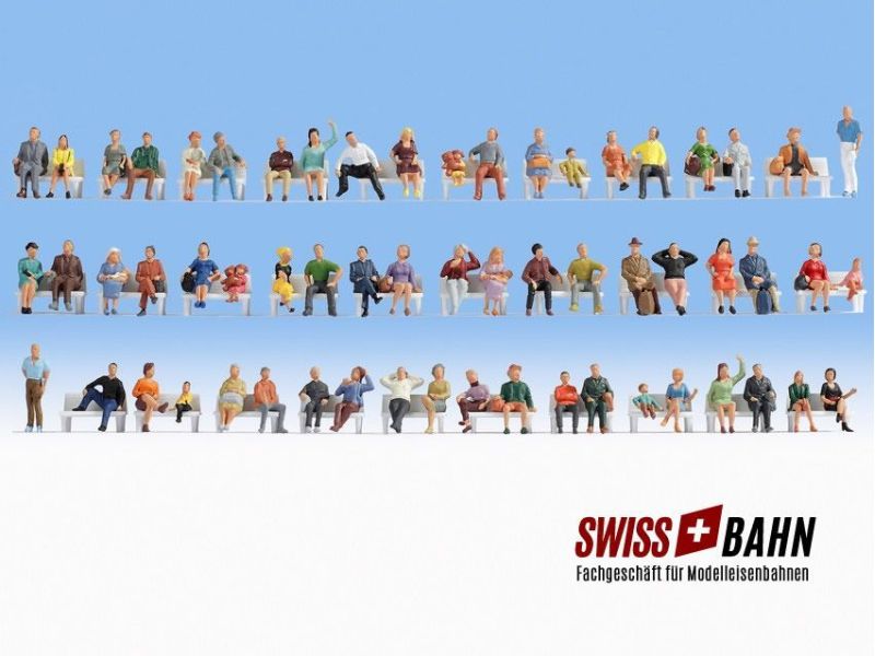 NOCH 18402 Mega-Spar-Set figure sedute H0 (ferrovia in...