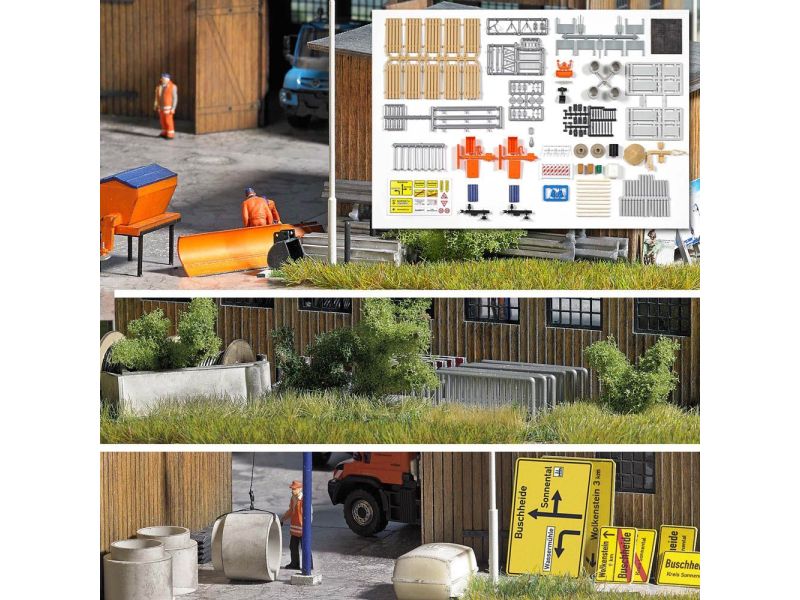 Busch 1165 Set di decorazione »Strada di manutenzione«...