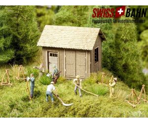 NOCH 12050 Auf der Alm - Figuren und Lasercut Hütte H0 - Ansicht 1