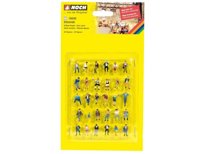 NOCH 16045 Figure sedute 30 pezzi - H0 (ferrovia in...
