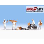 NOCH 15053 Bäcker und Gesellen mit Fahrrad - H0