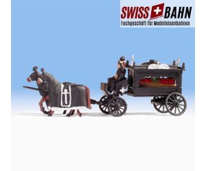 NOCH 16714 Leichenwagen mit 2 Pferden und Sarg - H0 - Ansicht 1