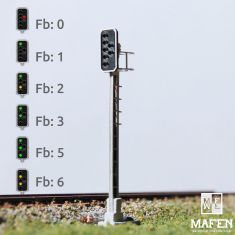 MAFEN 413609 - SBB - Hauptsignal mit 6 LEDs (Grün/Gelb/Grün/Gelb/Grün + Rot/Notrot)