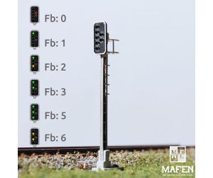 MAFEN 413609 - SBB - Hauptsignal mit 6 LEDs (Grün/Gelb/Grün/Gelb/Grün + Rot/Notrot)