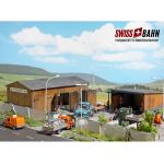 Busch 11456 Moderne Fahrzeughalle aus Holz - H0