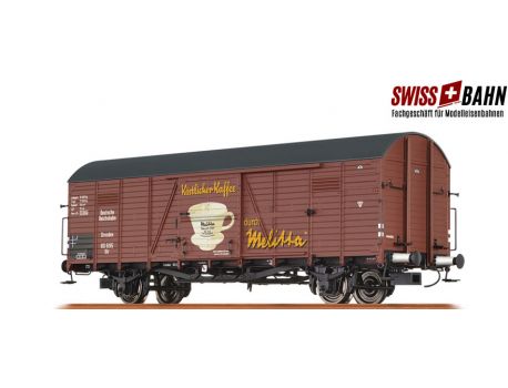 BRAWA 48741 DR Gedeckter Güterwagen Glr "Melitta", Epoche II