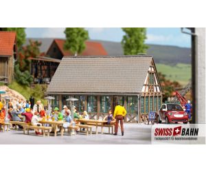 BUSCH 1534 Gaststätte kleine Brauerei LaserCut Bausatz 1:87 - Ansicht 1