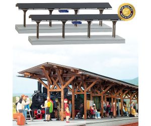 Busch 1466 Bahnsteig Adorf - Bausatz aus Echtholz - Profi Serie H0 - Ansicht 1