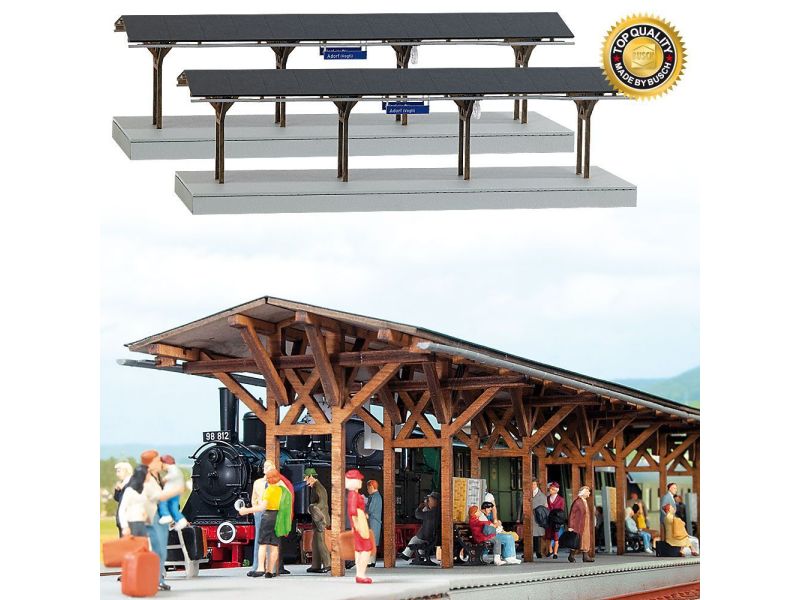 Busch 1466 Piattaforma Adorf - Kit in legno massello...