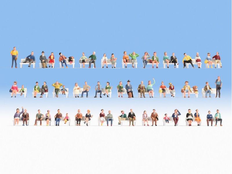 NOCH 16071 Mega-Spar-Set 60 Figurines assises - H0