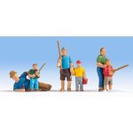 NOCH 15893 6 Angler, Väter mit ihren Kindern - H0