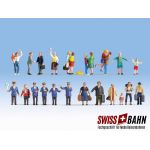NOCH 16121 Figurenset Grosspackung, Thema Bahnhof - H0