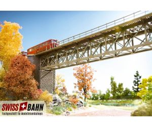 NOCH 67010 Klassische Kastenbrücke aus Stahl, 18.8cm H0
