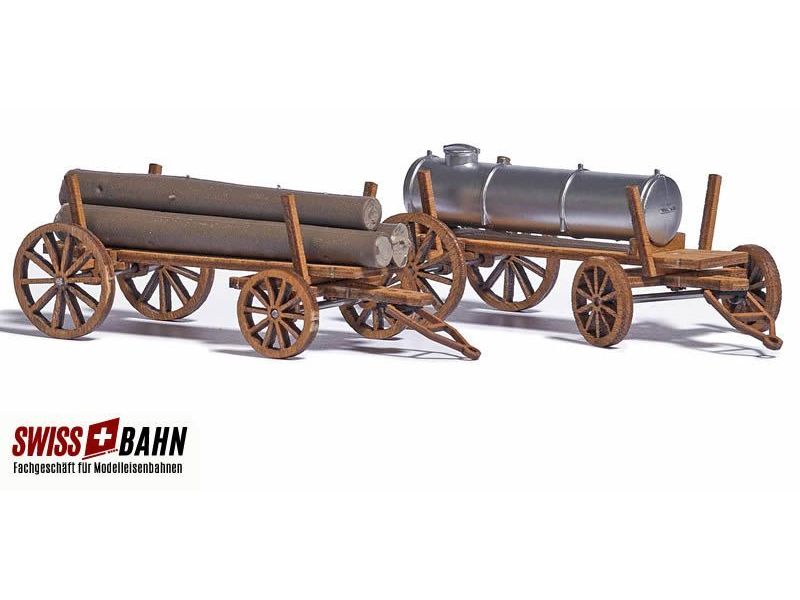 Busch 1386 Ensemble de wagons en bois avec 2 wagons en...