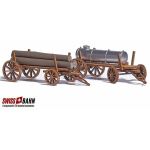 Busch 1386 Holzwagen- Set mit 2 Wagen aus Echtholz! H0 - Ansicht 1