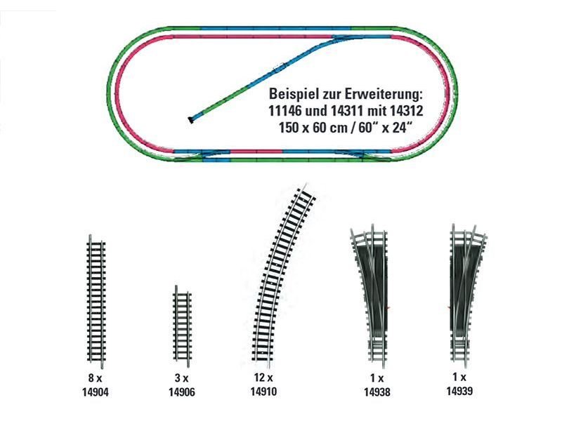 MINITRIX 14312 Set di binari aggiuntivi H2