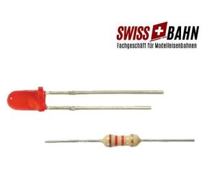SWIBA 35505 LED rot Ø 5 mm, inkl. Vorwiderstände, 4 Stück