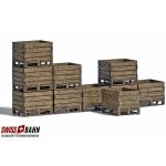 BUSCH 1980 Zehn Kisten aus echtem Holz - H0