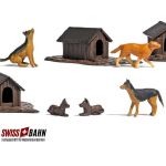 Busch 1197 Hunde-Set mit Hütte H0 - Ansicht 1