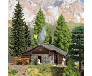 Busch 1444 Grosse Almhütte mit Stallung - Koloriert - Ansicht 1