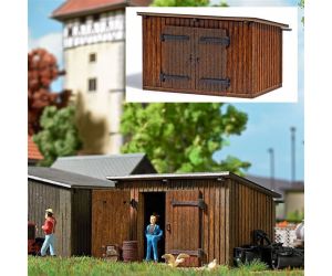 BUSCH 1594 Holzschuppen mit Schrägdach - H0 - Ansicht 1
