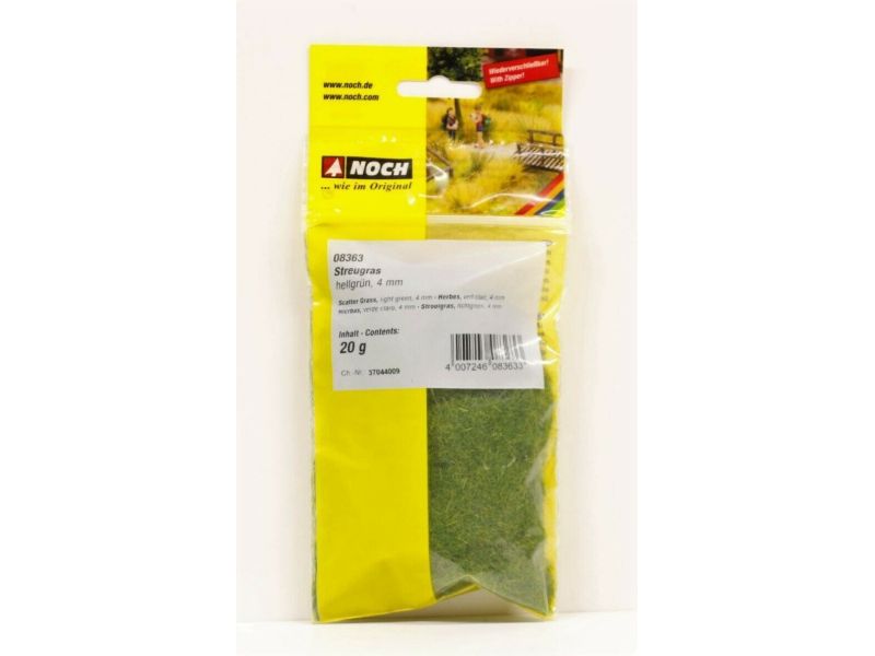 NOCH 08363 Herbe à saupoudrer, vert clair 4.0 mm - 20Gr