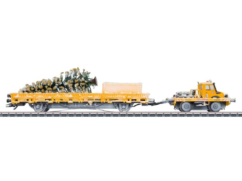 Märklin 39942 Unimog a due vie innevato con albero di...
