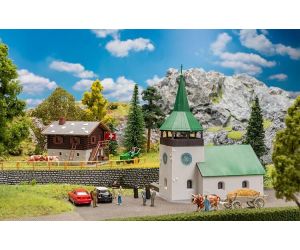 FALLER 190201 Alpenhäuser Schweiz - Doppelset mit Kirche