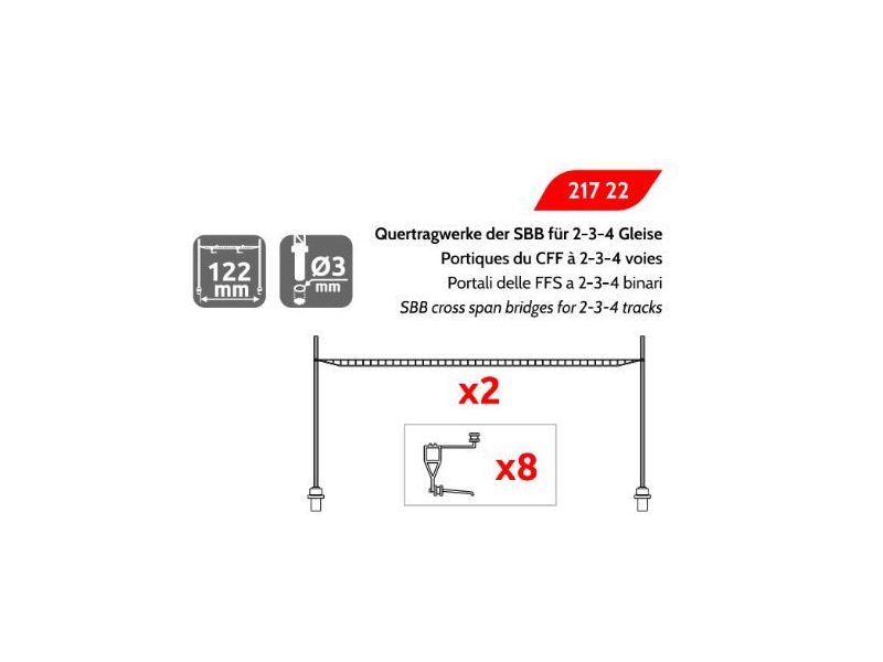 MAFEN 21722 SBB Struttura trasversale per 2-4 binari (N)
