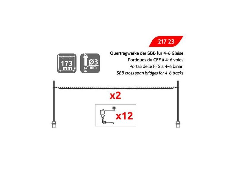 MAFEN 21723 SBB Struttura trasversale per 4-6 binari (N)