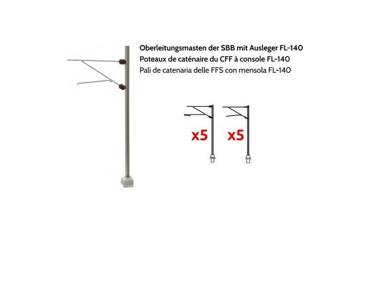 MAFEN 21718 Mât profilé CFF, 10 pièces (N)