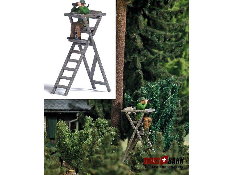 Busch 7957 Cacciatore con binocolo su torre di...
