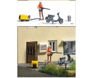 Busch 7833 Sexy Girl - Motorrollerwäsche H0 - Ansicht 1