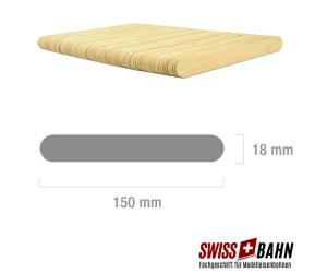 SWIBA 5100 Holzspatel aus Holz, gerundet (100er Pack) - Ansicht 1