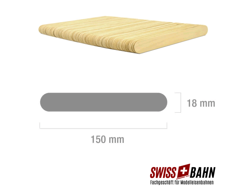 SWIBA 5100 Holzspatel aus Holz, gerundet (100er Pack)