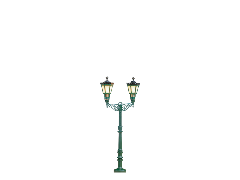 BRAWA 5226 Lampe de parc, 2-fach (laiton) H0