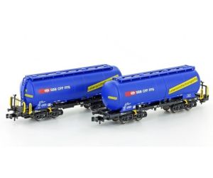 Hobbytrain 23486 - SBB 2-tlg. Set Silowagen Bauart Uacs - Blau