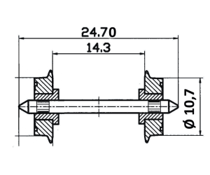LILIPUT 939300 2x DC Achse 10.8mm isoliert