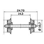 LILIPUT 939300 2x DC Achse 10.8mm isoliert