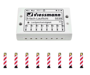 VIESSMANN 5040 Warnbaken, 8 Stück mit Lauflichtelektronik - Ansicht 1