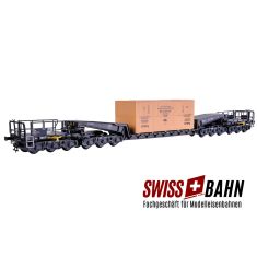 KIBRI 16510 UNION Tiefladewagen mit Holzkiste