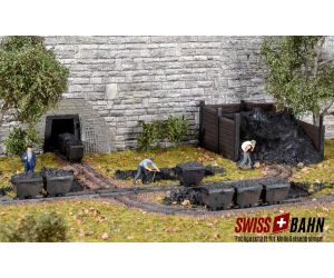 KIBRI 39853 Deko-Set Kohlewagen, Schienen - Ansicht 1