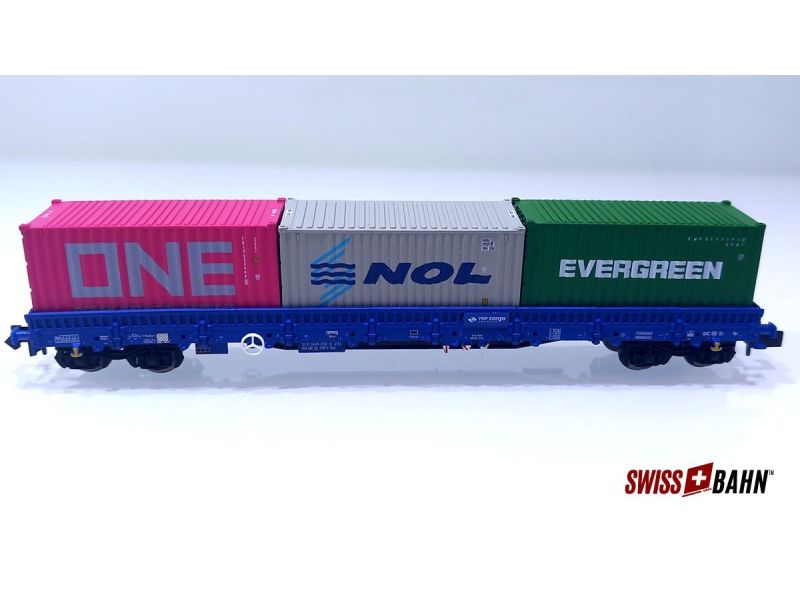 MINITRIX 15487.1 Carro con sponde basse per container