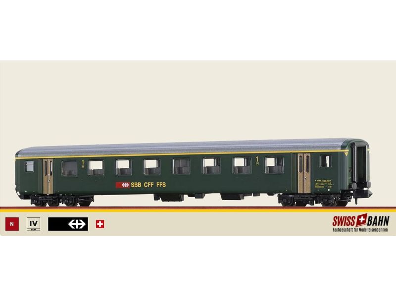 BRAWA 65237 Carrozza standard SBB EWII - 1ª classe (N)