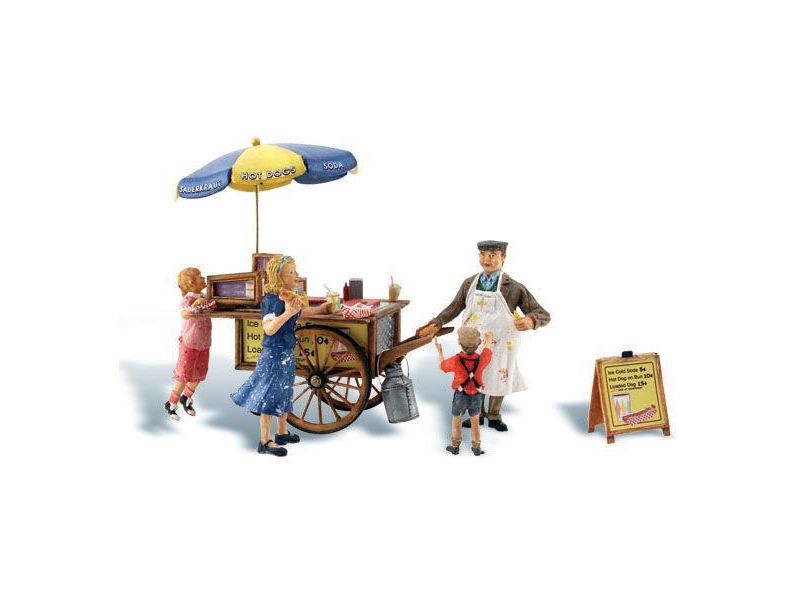 WOODLAND 1945 Chariot de vente de saucisses - H0