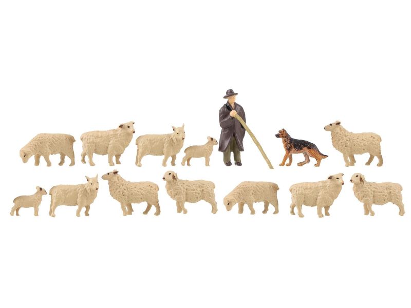 FALLER 151901 Berger avec chien de berger, moutons, H0